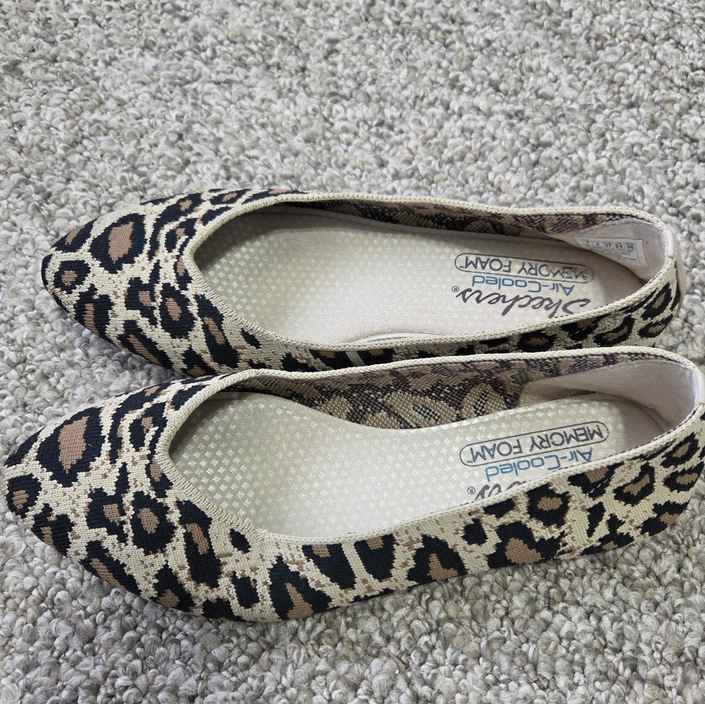 Sketchers Air Cooled Cleo Claw-Some Baklet Flats Cheetah Animal Print Sz 7 - Picture 2 of 11